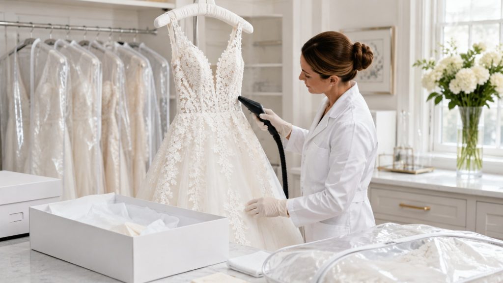 Protect your wedding dress for decades. Discover professional gown cleaning and preservation steps trusted by brides across London, Ontario and beyond.