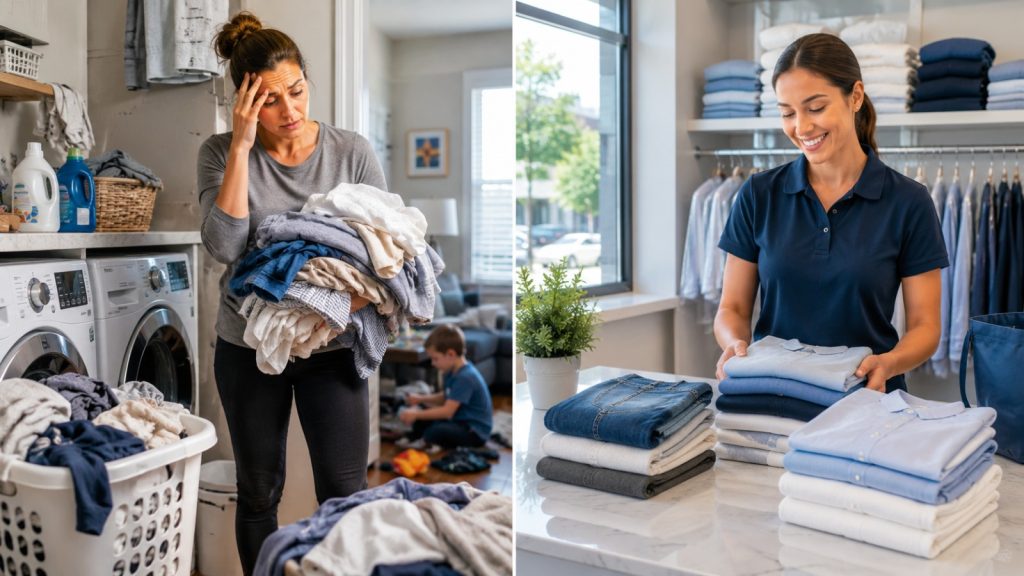 Compare wash and fold laundry service with doing it all yourself. See the real cost, time savings, and results for busy families across London, Ontario.